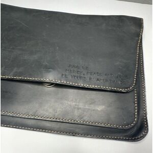 Attache Black Leather Handmade Briefcase Jude 1:2 Mercy Peace Love Abundance
